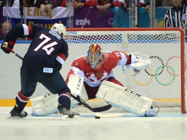 Olympics: Ice Hockey-Men's Prelim Round-USA vs RUS